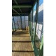 Waterproof Four-Sided Catio cat enclosure painted green.  182CM (6FT) X 274CM (9FT)